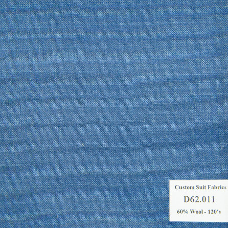 [ Call ] D62.011 Kevinlli V4 - Vải Suit 60% Wool - Xanh Dương Trơn